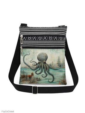 Octopus Crossbody Bag Polyester Adjustable Strap Women's Small Messenger Purse